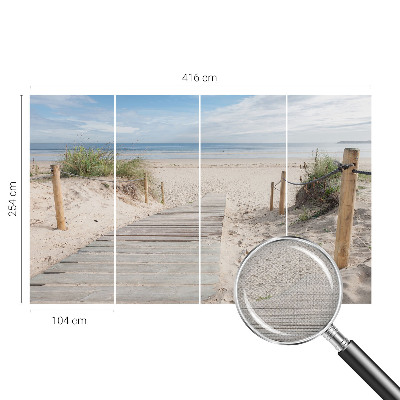 Carta da parati effetto profondità passerella in legno