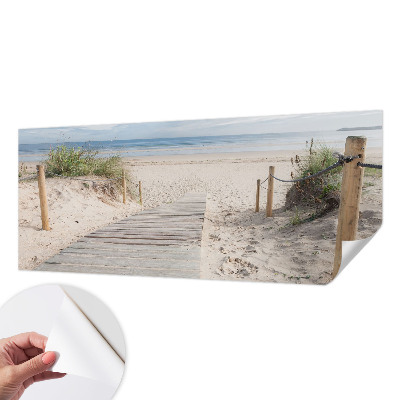 Carta da parati effetto profondità passerella in legno