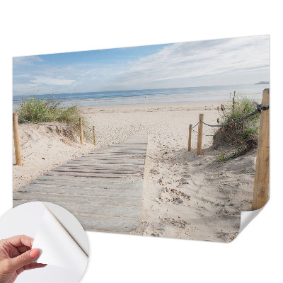 Carta da parati effetto profondità passerella in legno