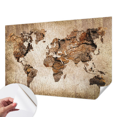 Carta da parati 3D Mappa in legno