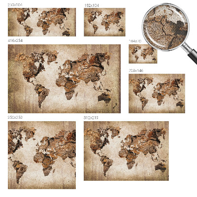 Carta da parati 3D Mappa in legno