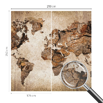 Carta da parati 3D Mappa in legno