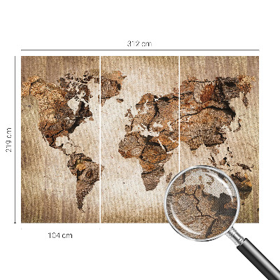 Carta da parati 3D Mappa in legno
