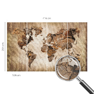 Carta da parati 3D Mappa in legno