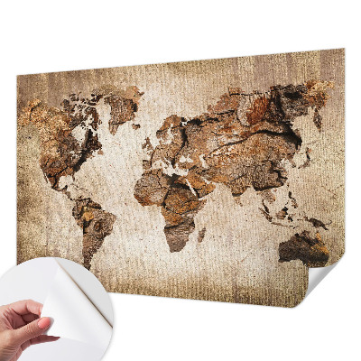 Carta da parati 3D Mappa in legno