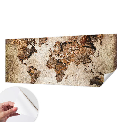Carta da parati 3D Mappa in legno