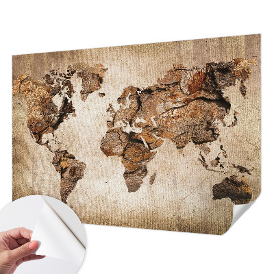 Carta da parati 3D Mappa in legno