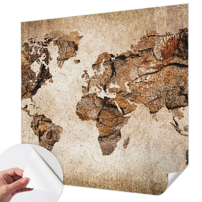 Carta da parati 3D Mappa in legno