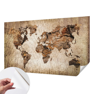 Carta da parati 3D Mappa in legno