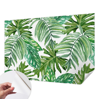 Carta da parati 3D foglie esotiche