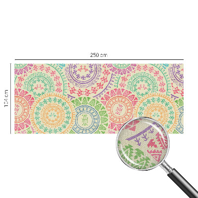 Carta da parati panoramica effetto 3D Mandala colorati