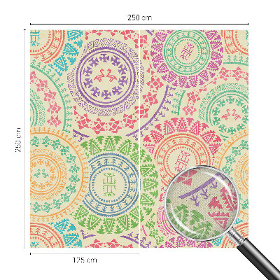 Carta da parati panoramica effetto 3D Mandala colorati