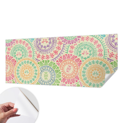 Carta da parati panoramica effetto 3D Mandala colorati