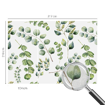 Carta da parati panoramica effetto 3D Foglie verdi