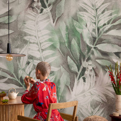 Fotomurale adesivo Foglie ad acquerello