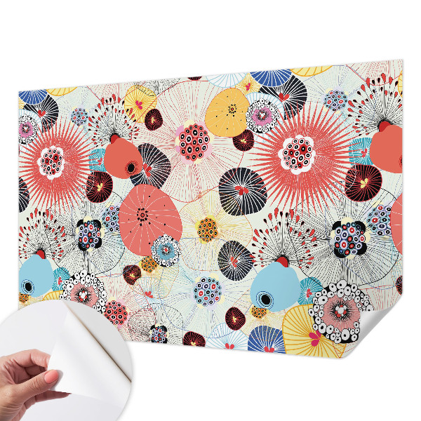 Carta da parati 3D Fiori colorati