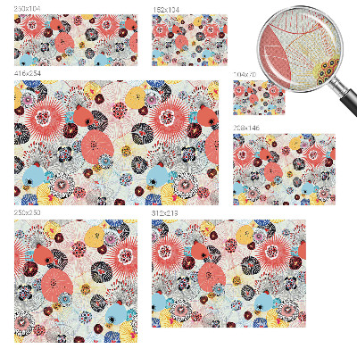 Carta da parati 3D Fiori colorati