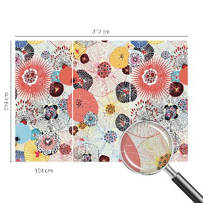 Carta da parati 3D Fiori colorati