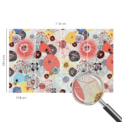 Carta da parati 3D Fiori colorati