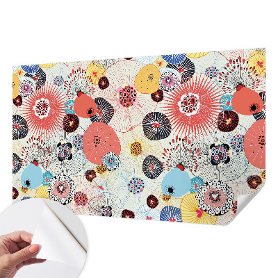 Carta da parati 3D Fiori colorati