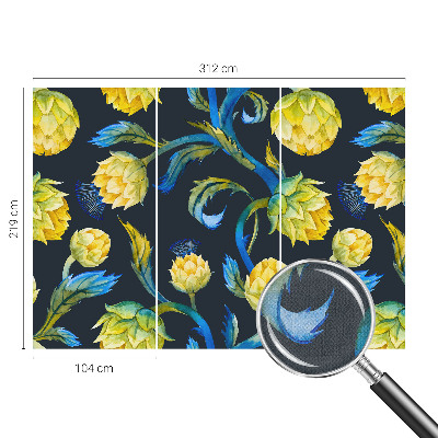 Carta da parati panoramica effetto 3D Virtuoso delle piante