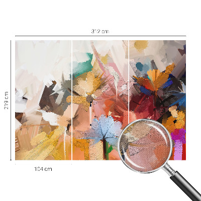 Carta da parati effetto profondità Astratto floreale