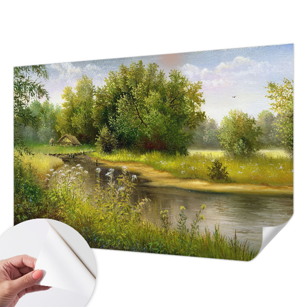 Carta da parati panoramica effetto 3D paesaggio rurale