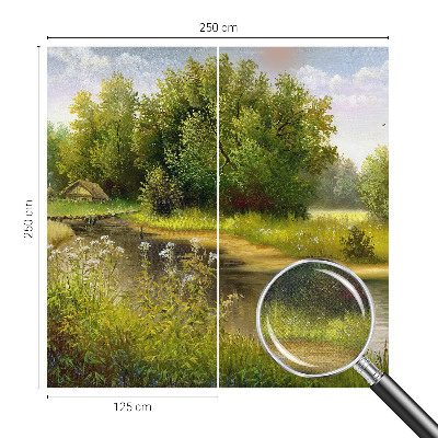Carta da parati panoramica effetto 3D paesaggio rurale