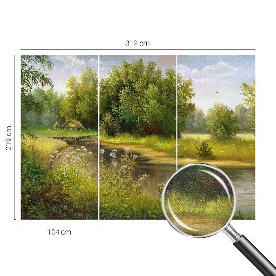 Carta da parati panoramica effetto 3D paesaggio rurale