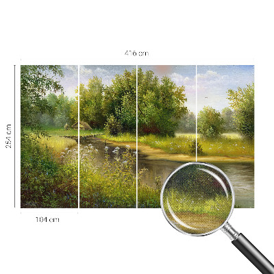 Carta da parati panoramica effetto 3D paesaggio rurale