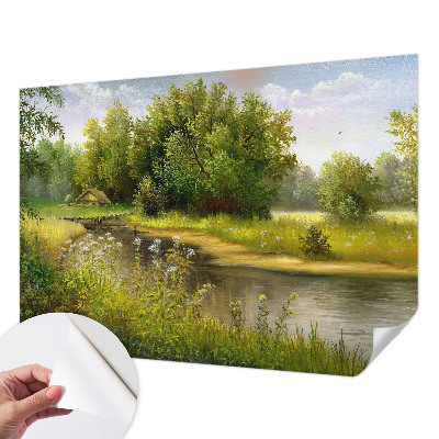 Carta da parati panoramica effetto 3D paesaggio rurale