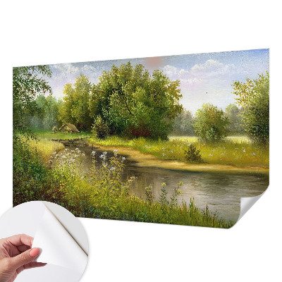 Carta da parati panoramica effetto 3D paesaggio rurale