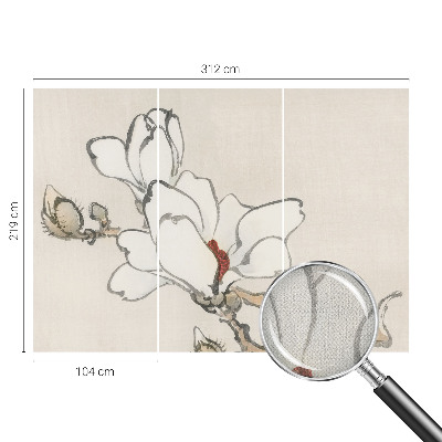 Carta da parati 3D Magnolie delicate