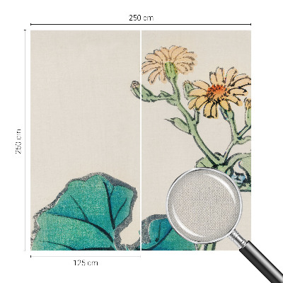 Fotomurale 3D Fiore e foglie