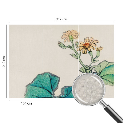 Fotomurale 3D Fiore e foglie