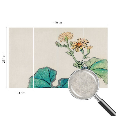 Fotomurale 3D Fiore e foglie