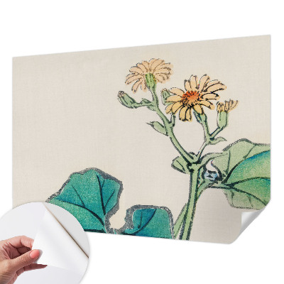 Fotomurale 3D Fiore e foglie