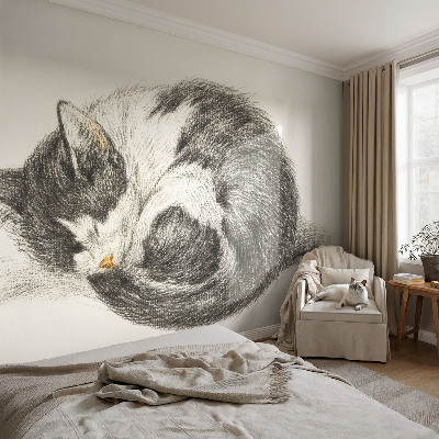 Fotomurale effetto 3D Adorabile gattino