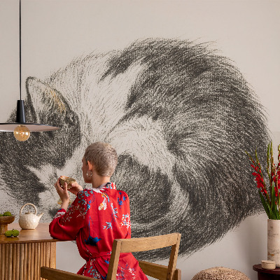 Fotomurale effetto 3D Adorabile gattino