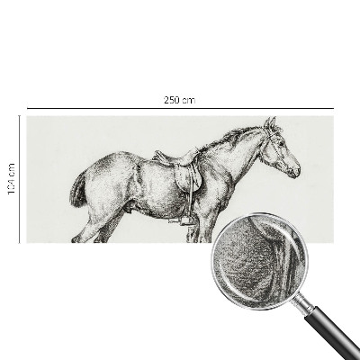 Carta da parati panoramica effetto 3D Schizzo di un cavallo