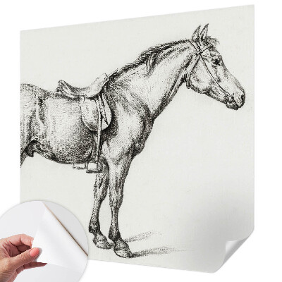 Carta da parati panoramica effetto 3D Schizzo di un cavallo