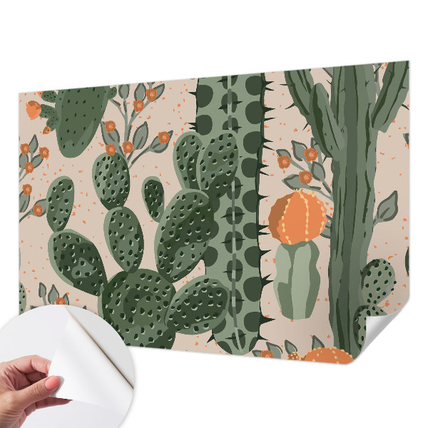 Carta da parati cameretta cactus verdi