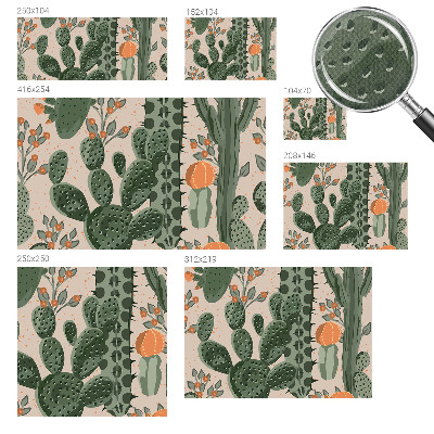 Carta da parati cameretta cactus verdi