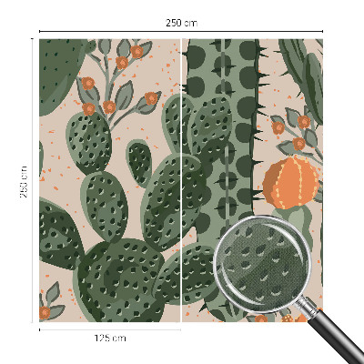 Carta da parati cameretta cactus verdi