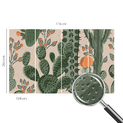 Carta da parati cameretta cactus verdi