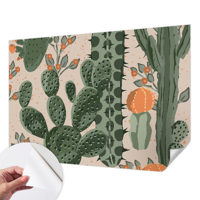 Carta da parati cameretta cactus verdi