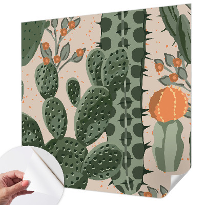 Carta da parati cameretta cactus verdi