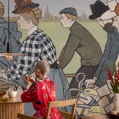 Fotomurale adesivo ciclisti d'epoca
