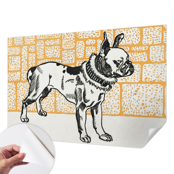 Carta da parati 3D cane retrò