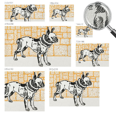 Carta da parati 3D cane retrò